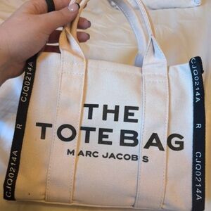 Marc Jacobs Canvas Tote in Cream and Black